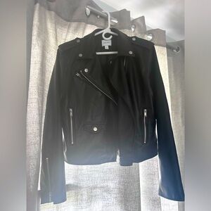 Faux leather moto jacket by Nine West